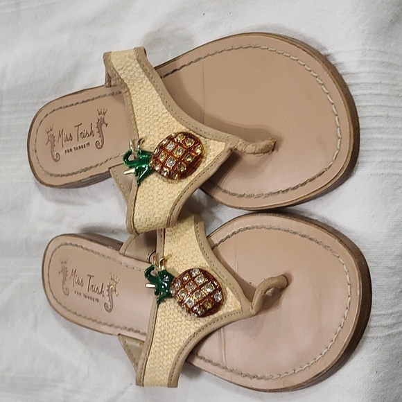 Miss Trish for Target Jeweled Pineapple Sandals Womens Shoes Size 7.5 GUC - Picture 1 of 8